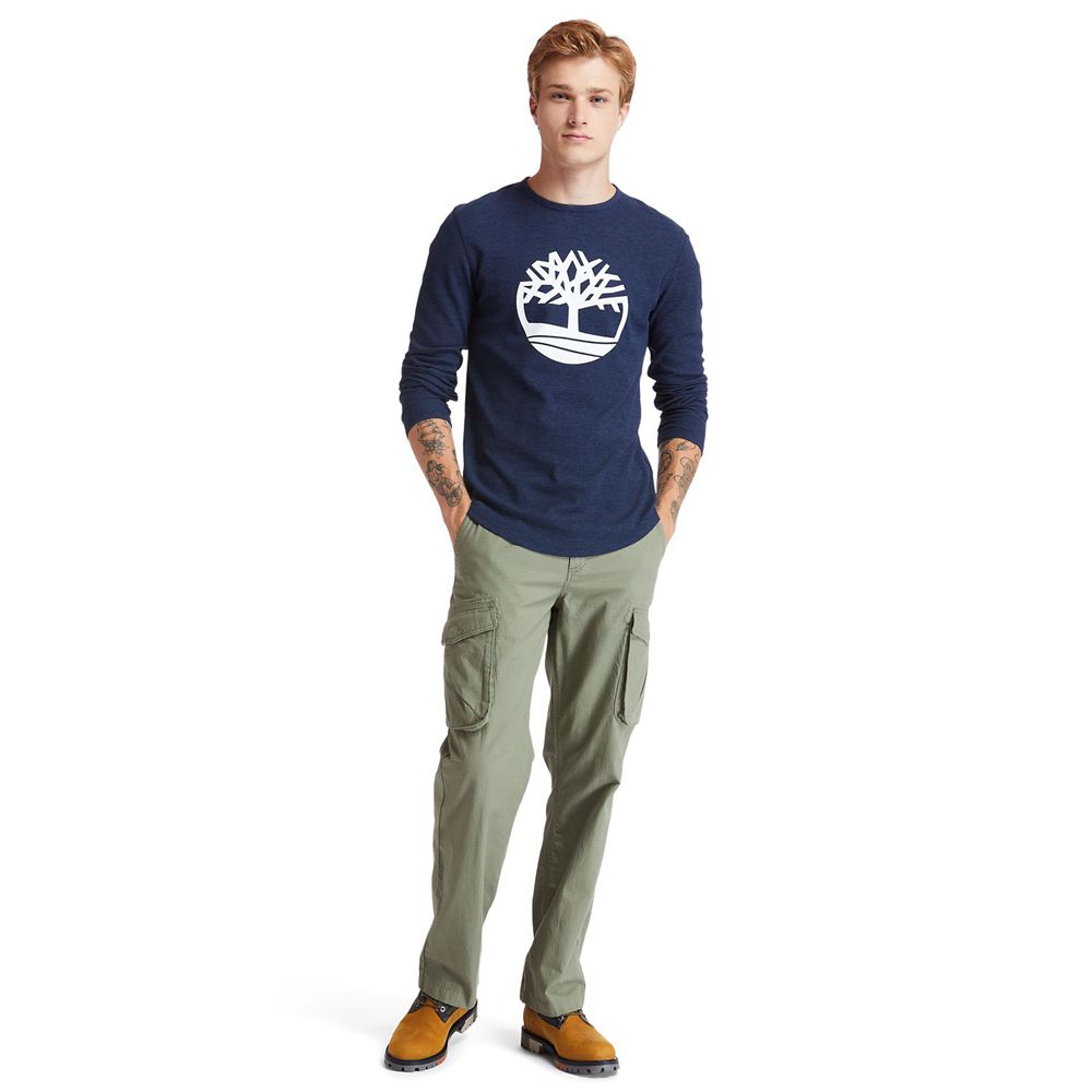 Camisetas Masculino - Timberland Dyer River Slim-Fit Tree-Logo - FBUHL0829 - Azul Marinho